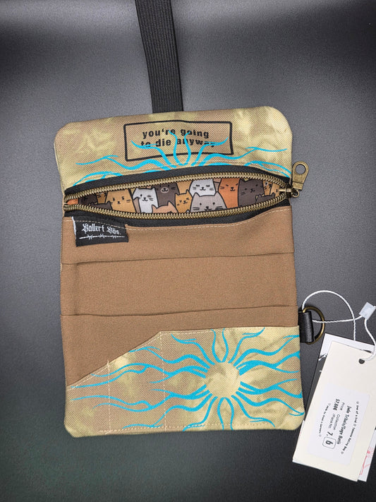 7.6 Tabacco pouch, Tribals, sage green batik - DIE FRECHE GÖRE