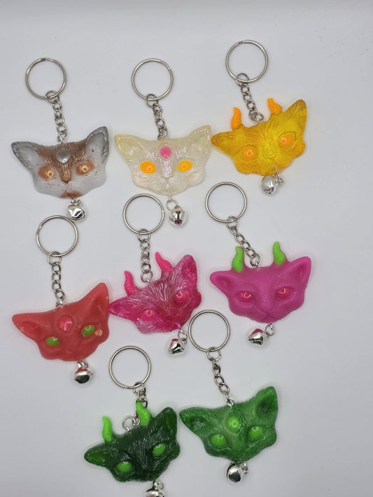 Lucky Cat Keychains, with Bell