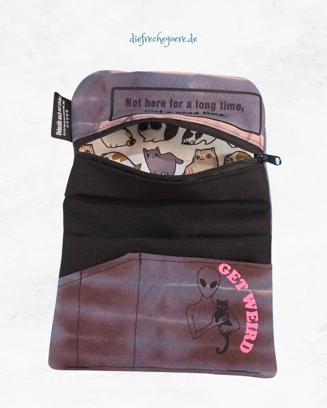Batik „Butterfly" Tabaktasche Grau / Reflect - Hidden Cats