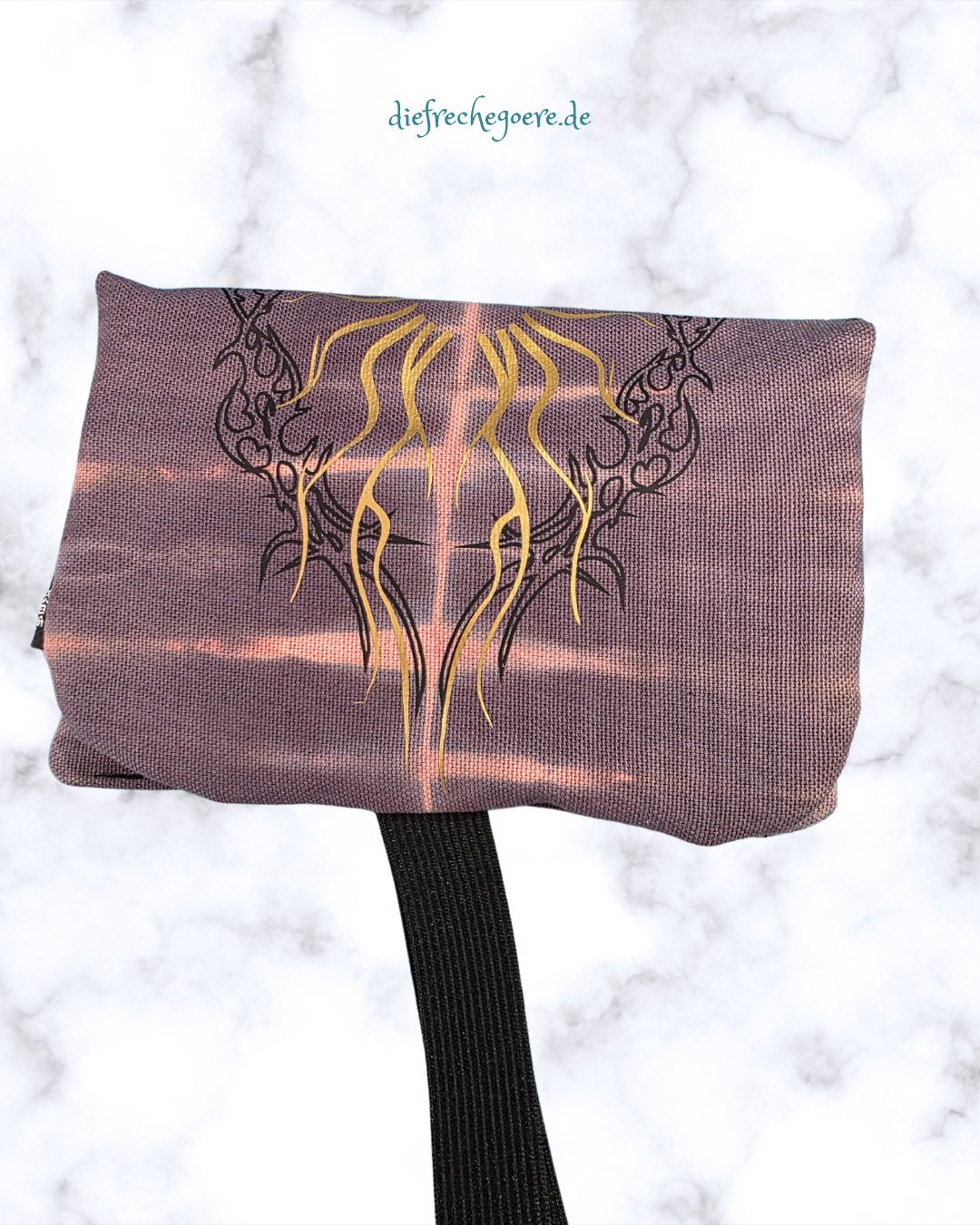 Batik „Tribals" Tabaktasche Grau / gold - Hidden Cats