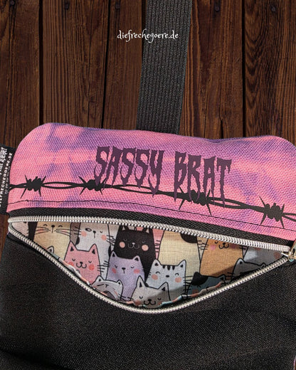 Batik „Tribals" Tabaktasche Pink - Hidden Cats