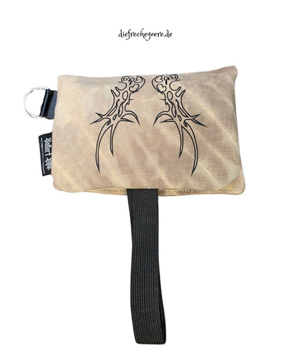 Batik „Tribals" Tabaktasche Beige / schwarz