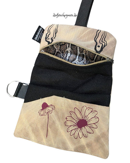 Batik „Tribals" Tabaktasche Beige / schwarz