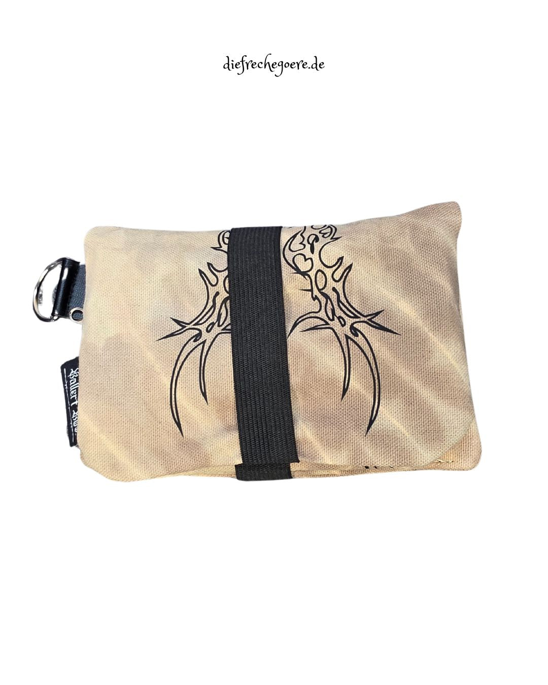 Batik „Tribals" Tabaktasche Beige / schwarz