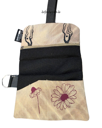 Batik „Tribals" Tabaktasche Beige / schwarz