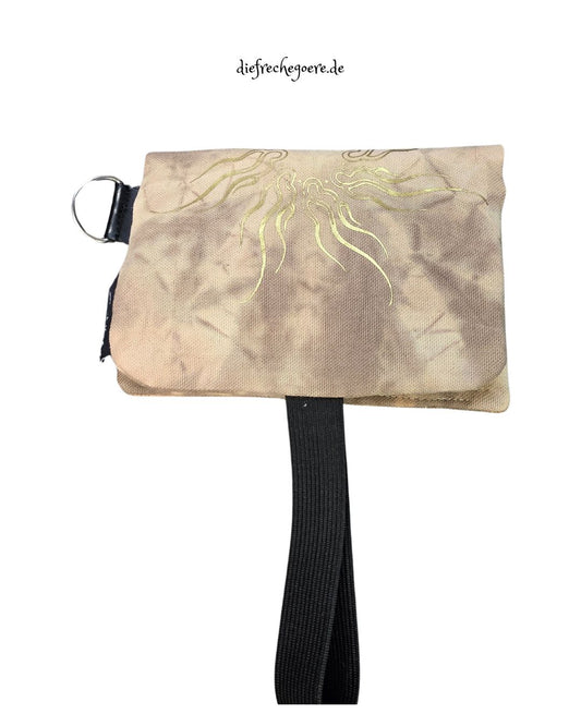 Batik „Tribals" Tabaktasche Beige / gold