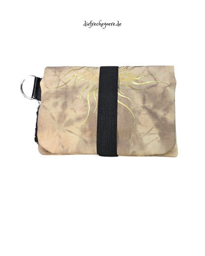 Batik „Tribals" Tabaktasche Beige / gold