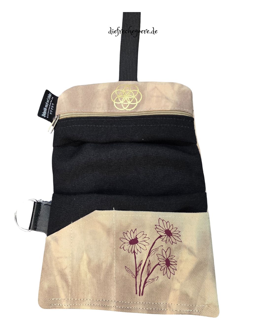 Batik „Tribals" Tabaktasche Beige / gold