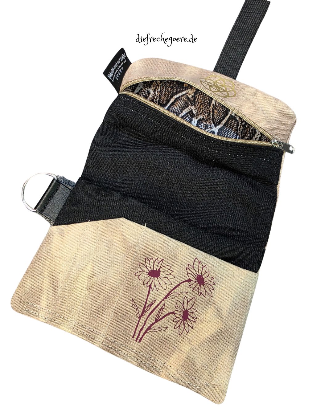 Batik „Tribals" Tabaktasche Beige / gold