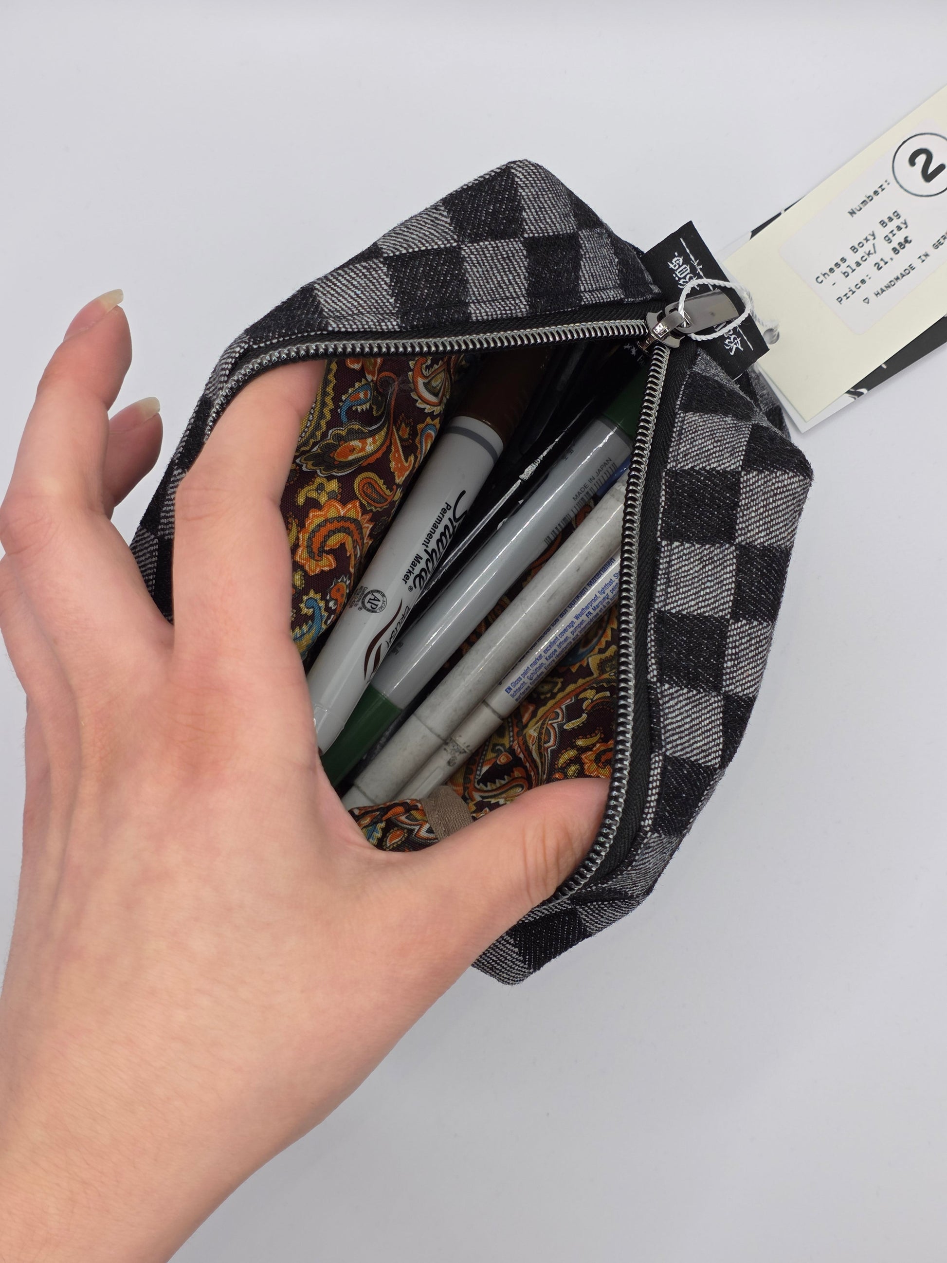 Boxy Bag - Chess - Black/Gray - DIE FRECHE GÖRE
