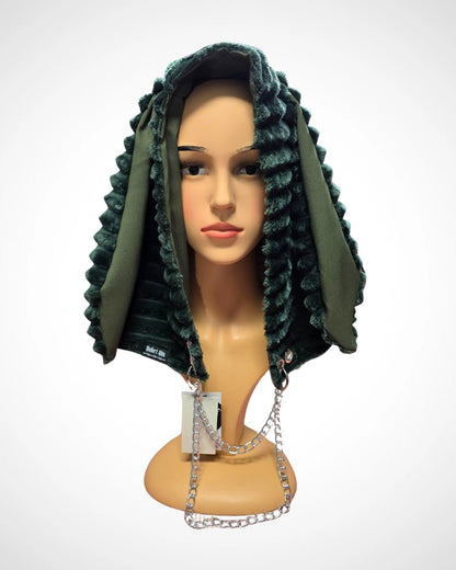 Bunny Hood, dark green - DIE FRECHE GÖRE