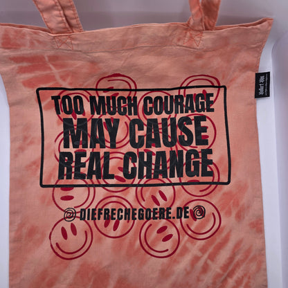 Einkaufstasche "REAL CHANGE" - handbedruckt - Nr. 1 - DIE FRECHE GÖRE