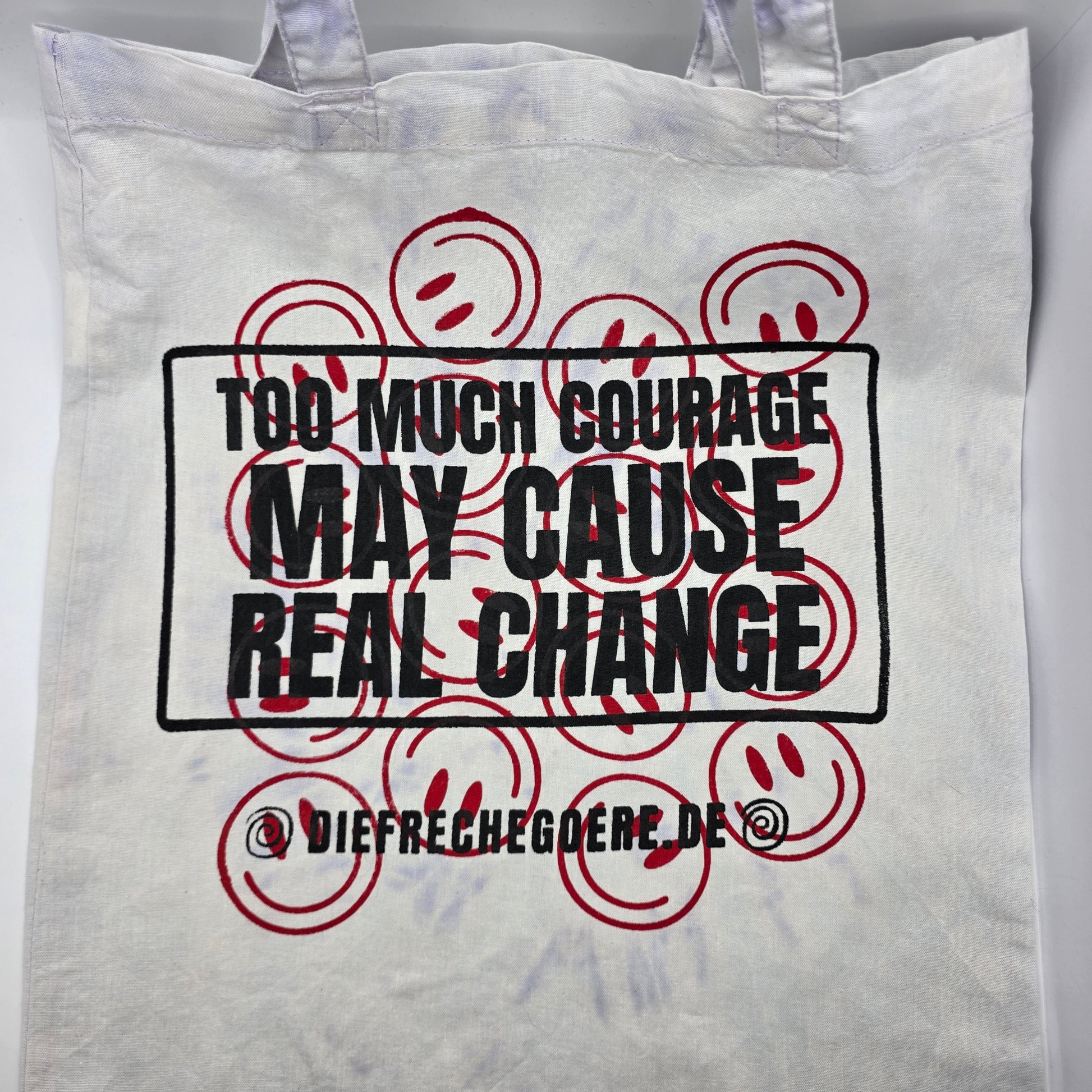 Einkaufstasche "REAL CHANGE" - handbedruckt - Nr. 2 - DIE FRECHE GÖRE