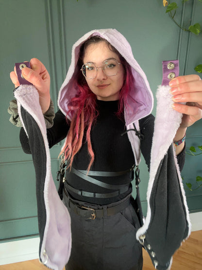 Floof Hooded Bunny Holsterbag - Flieder, schwarz - DIE FRECHE GÖRE