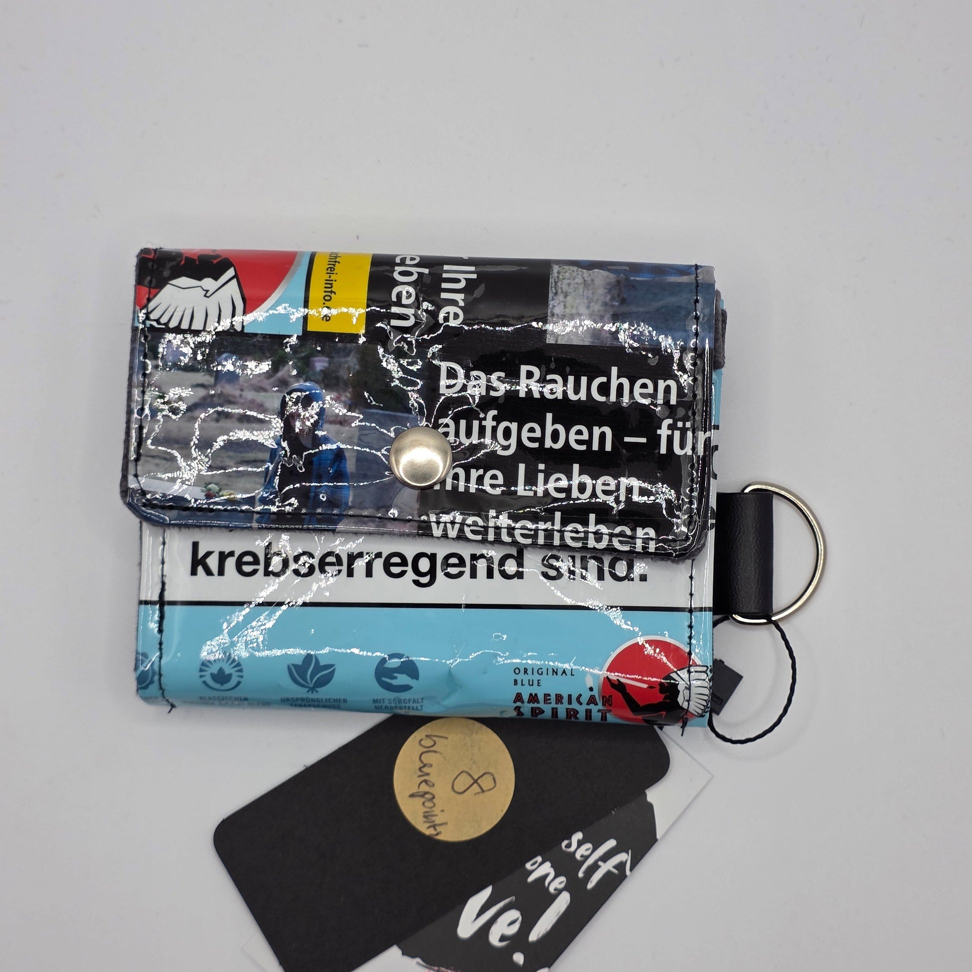 Geldbeutel (Upcycled Trash) Nr. 8 (Juni) - hidden blue points - DIE FRECHE GÖRE