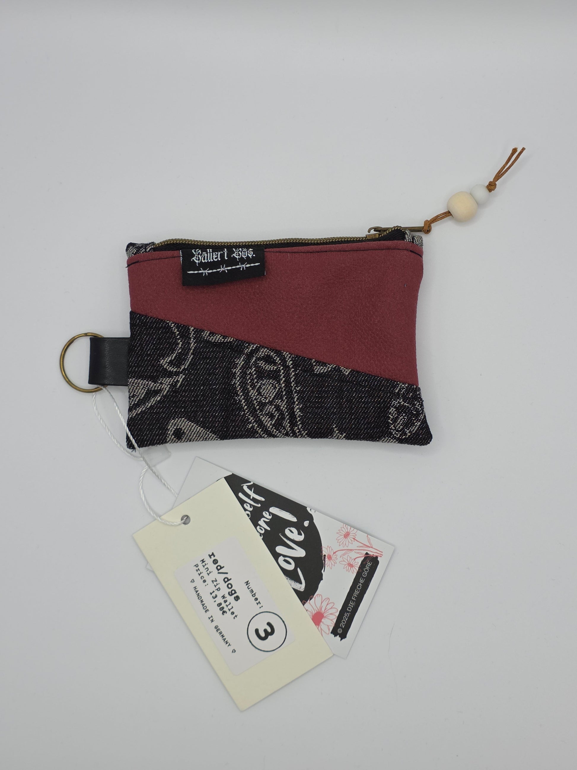Mini Zip Wallet - Red - Cats & Dogs - DIE FRECHE GÖRE