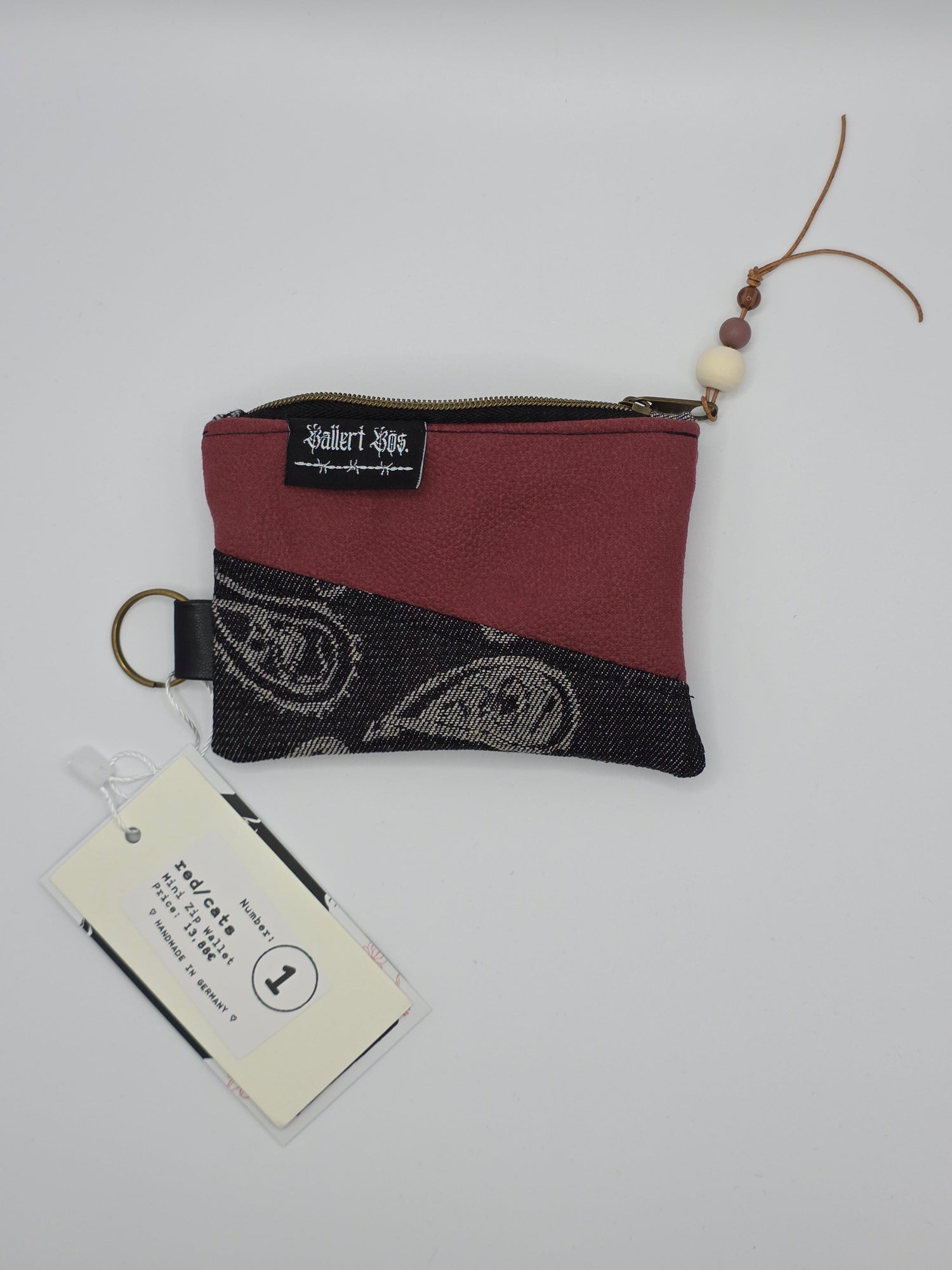 Mini Zip Wallet - Red - Cats & Dogs - DIE FRECHE GÖRE