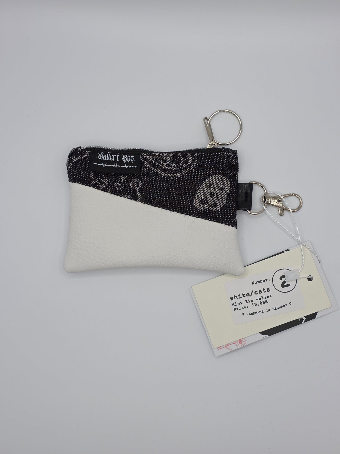 Mini Zip Wallet - White - Cats & Dogs - DIE FRECHE GÖRE