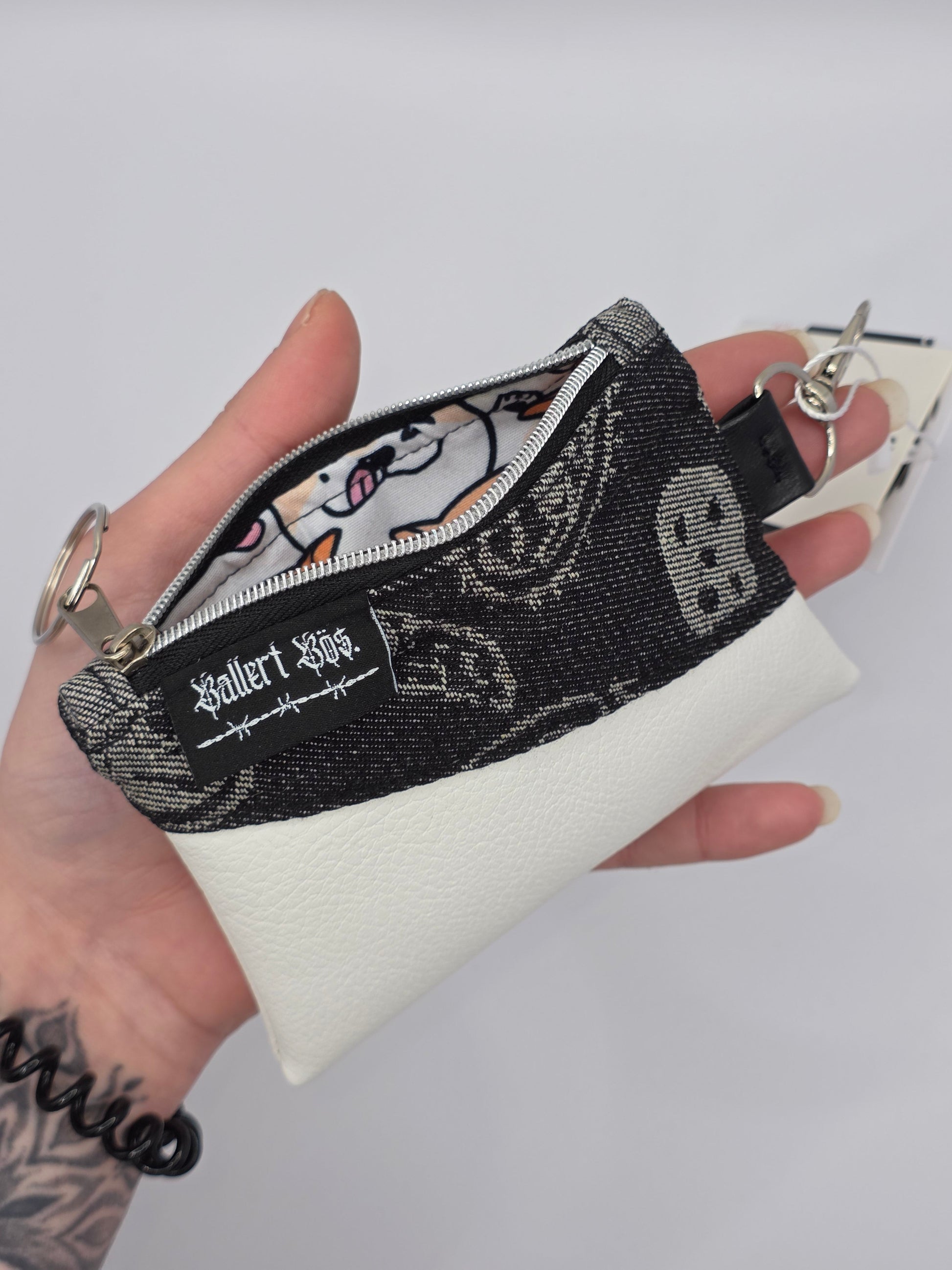 Mini Zip Wallet - White - Cats & Dogs - DIE FRECHE GÖRE