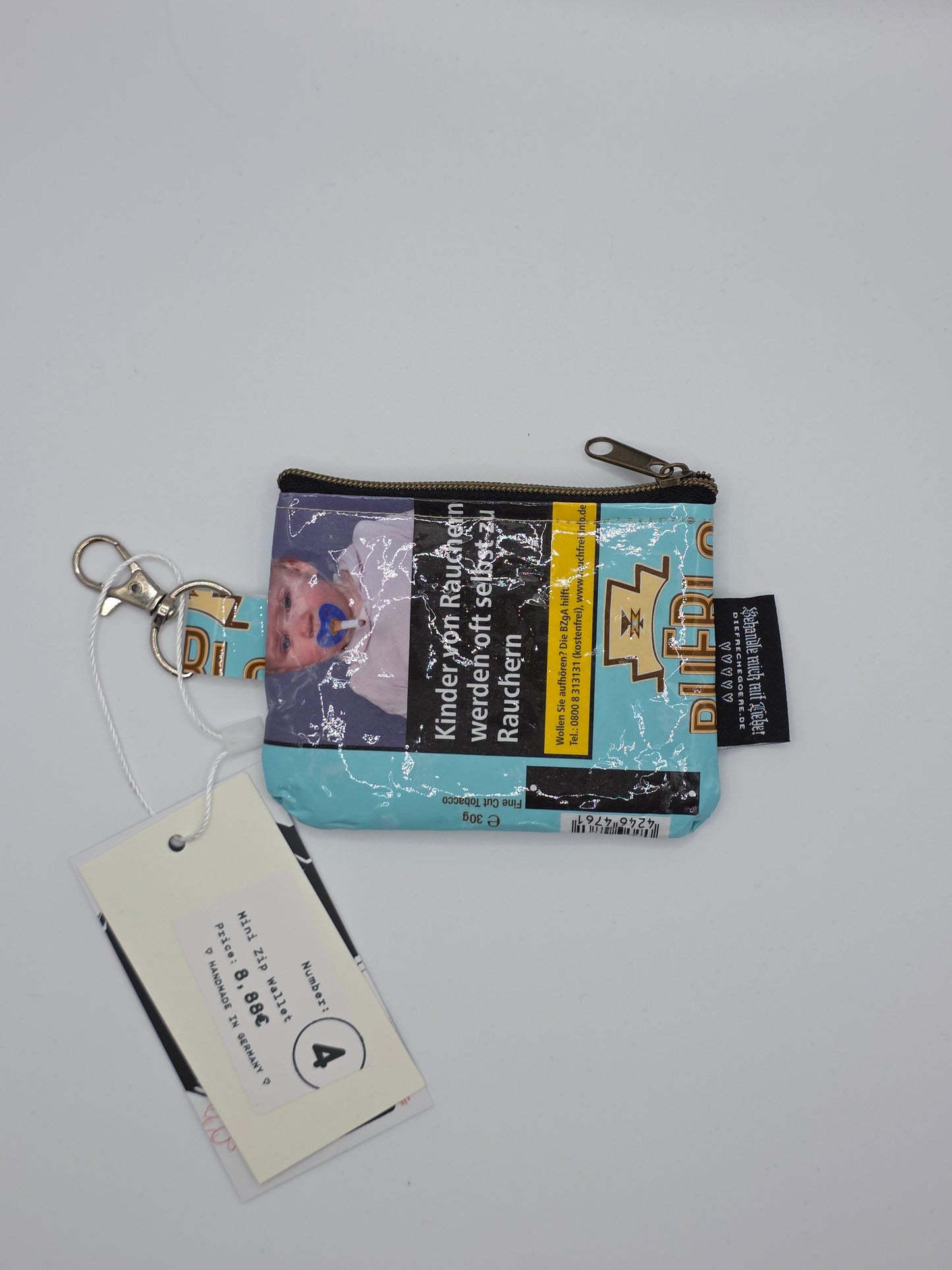 Mini Zip Wallets - Upcycled - blue - DIE FRECHE GÖRE