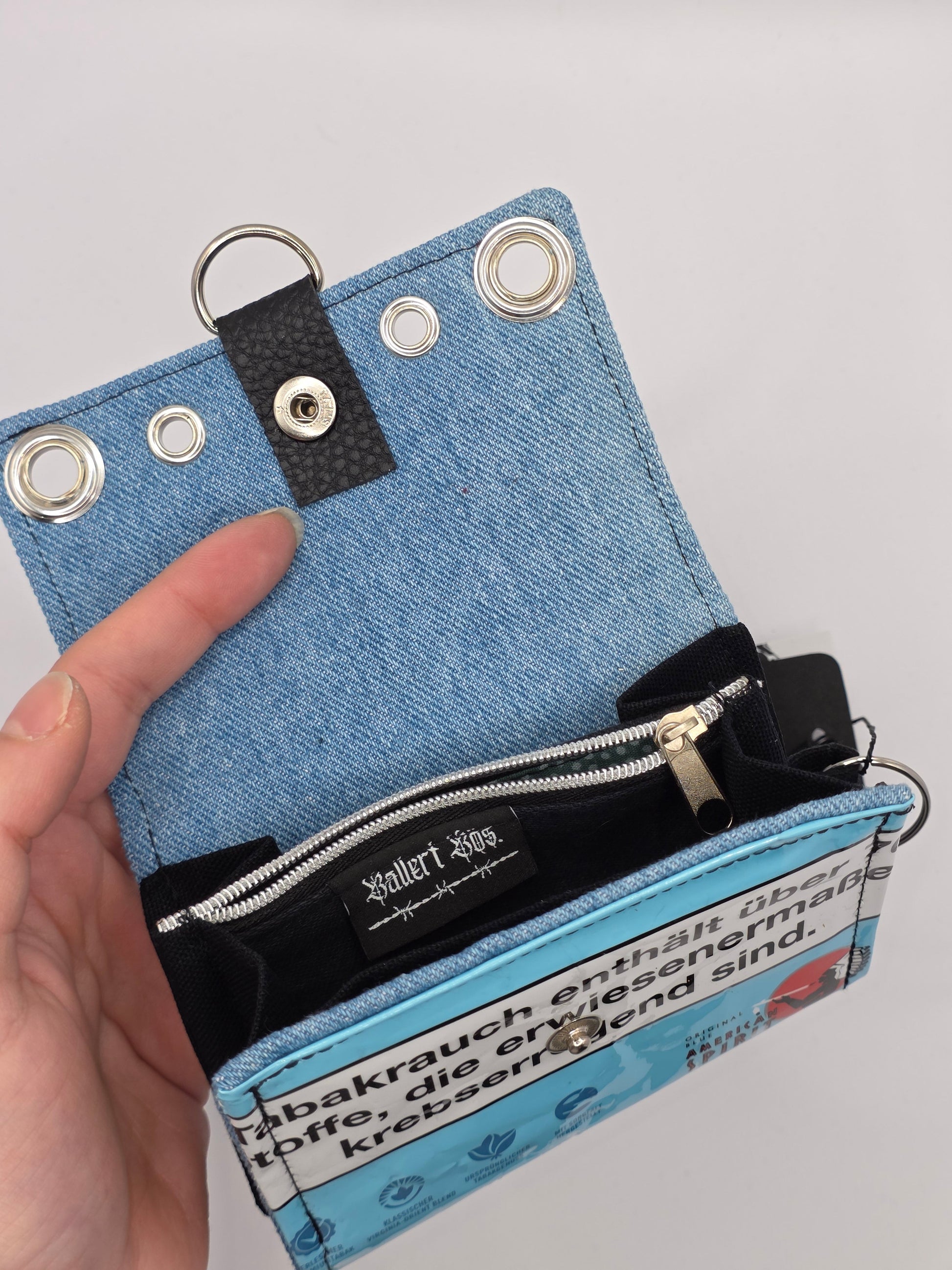 Nr.4 upcycling wallet - BLUE POINTS - DIE FRECHE GÖRE
