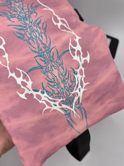 Nr.9 Tabacco pouch - pink batik - chess jeans - DIE FRECHE GÖRE
