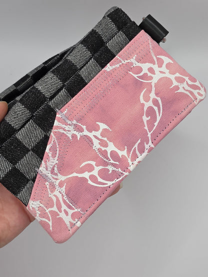 Nr.9 Tabacco pouch - pink batik - chess jeans - DIE FRECHE GÖRE