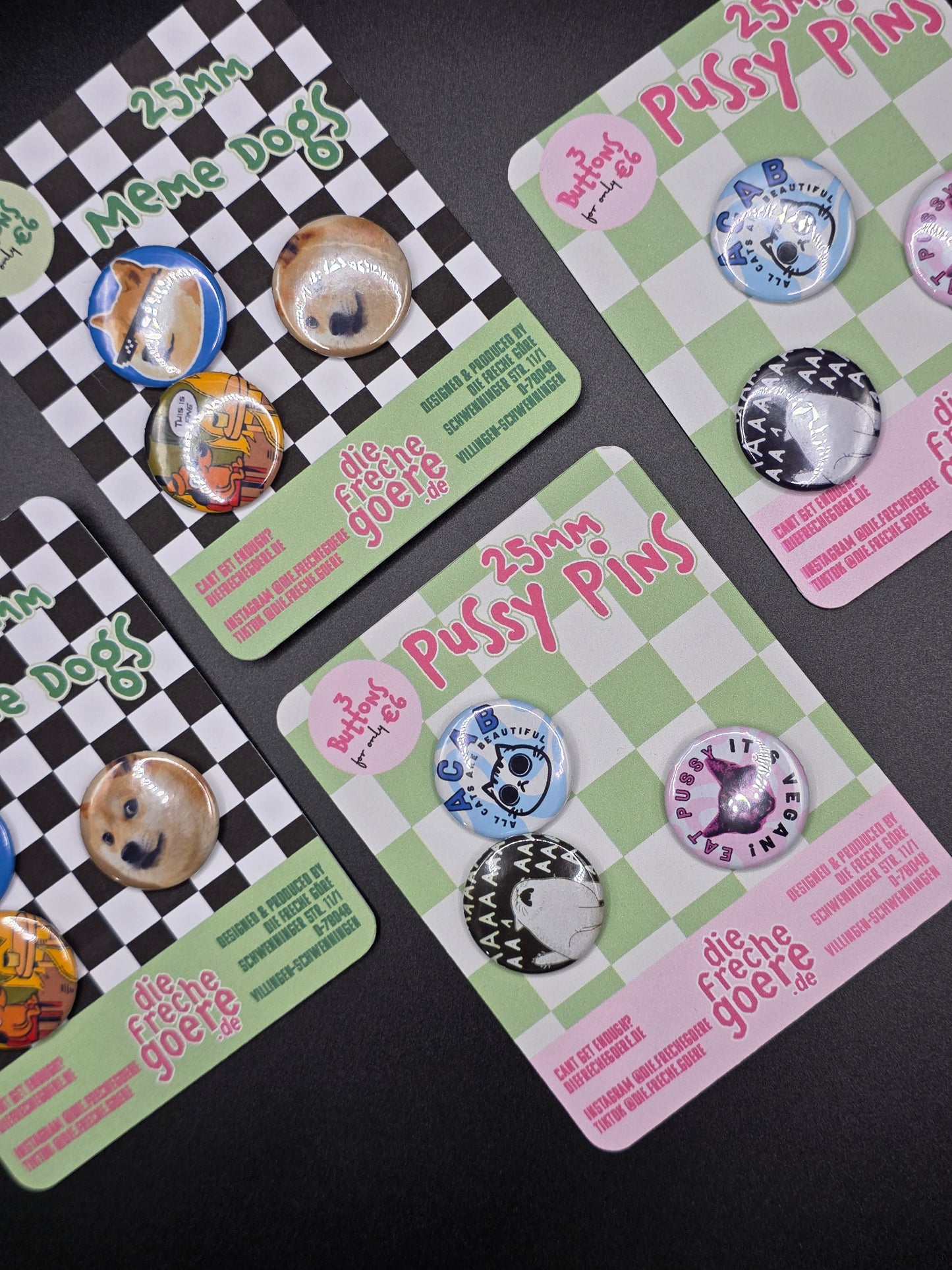 Pin Buttons Set, Meme Dogs - DIE FRECHE GÖRE