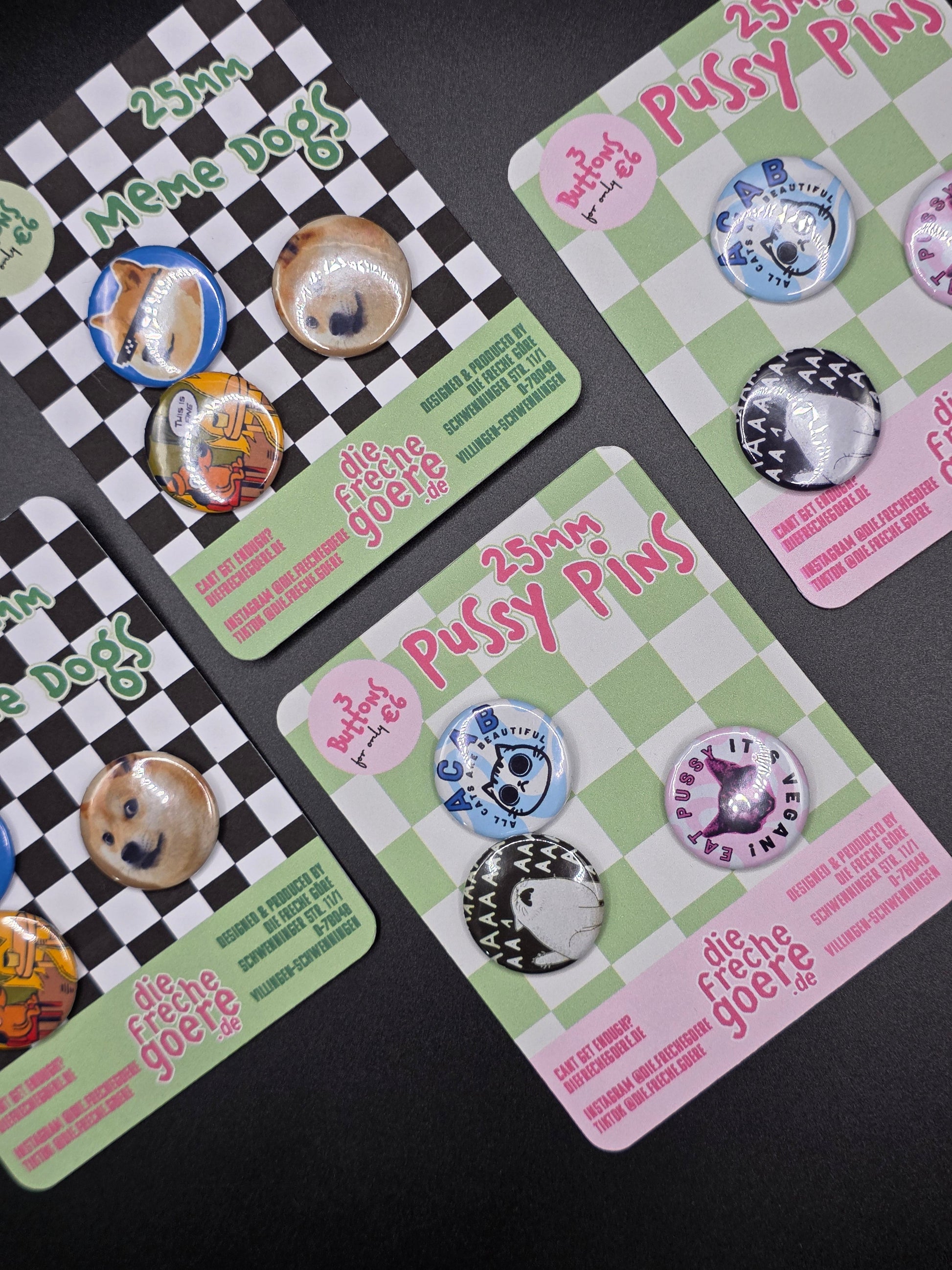 Pin Buttons Set, Meme Dogs - DIE FRECHE GÖRE