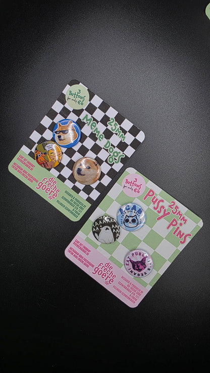 Pin Buttons Set, Meme Dogs - DIE FRECHE GÖRE