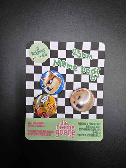 Pin Buttons Set, Meme Dogs - DIE FRECHE GÖRE