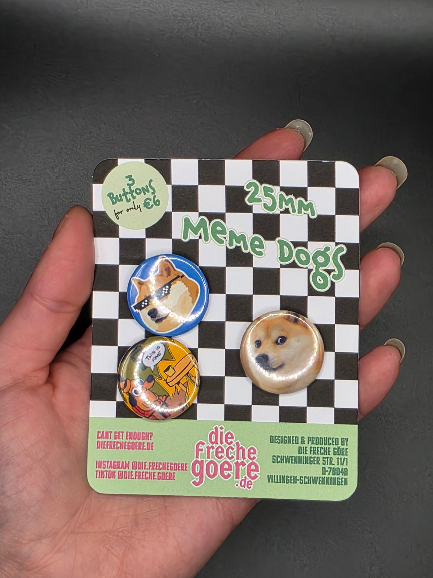 Pin Buttons Set, Meme Dogs - DIE FRECHE GÖRE