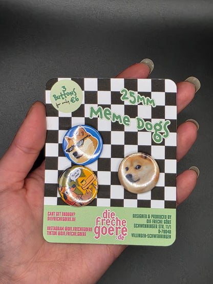 Pin Buttons Set, Meme Dogs - DIE FRECHE GÖRE