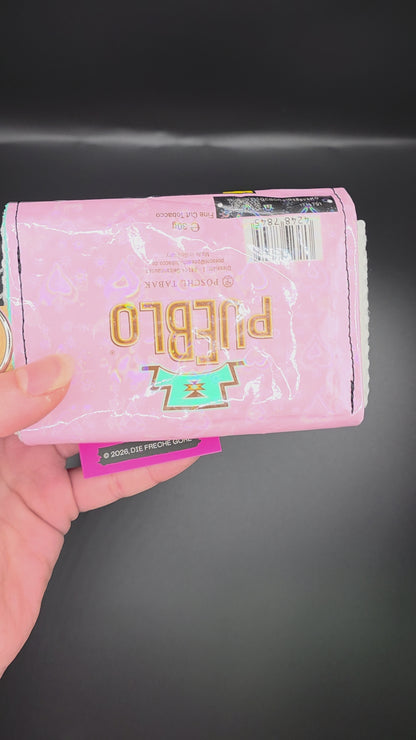W16.1 wallet - upcycled, cats ✨️holographic hearts✨️