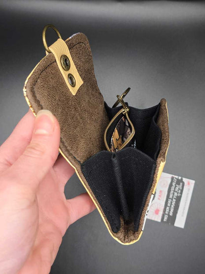 10.10 wallet - upcycled, beige cats