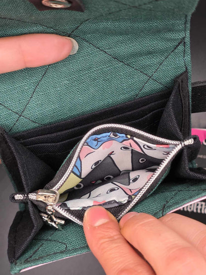 W22.7 *B-Ware* Geldbeutel - upcycled, mit Kartenfächer ✨️holo✨️