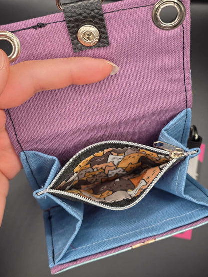 W17.7 wallet - upcycled, cats ✨️holo stars✨️