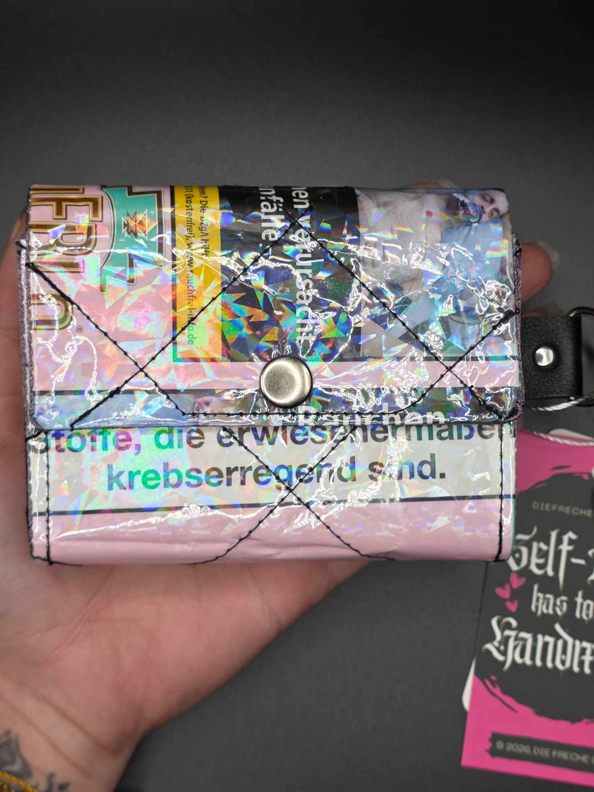 W22.3 Geldbeutel - upcycled, mit Kartenfächer ✨️holo✨️