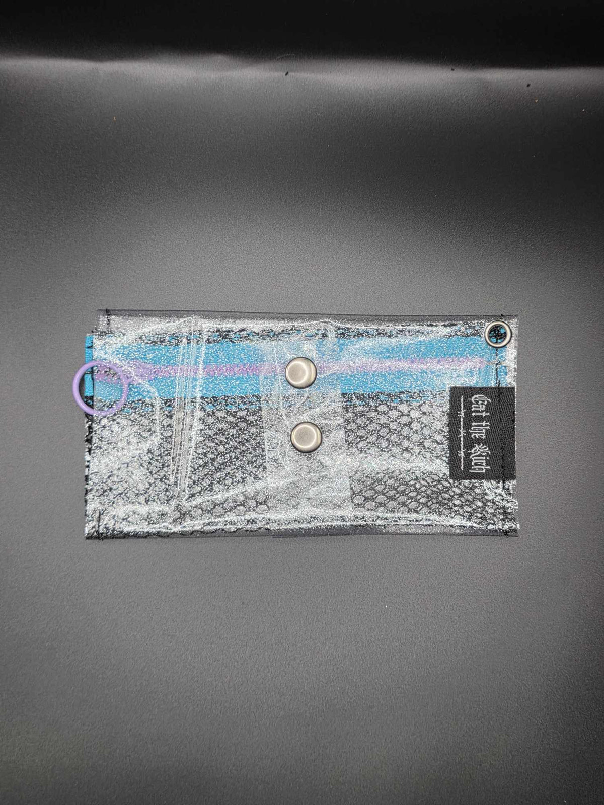 Vinyl Tabaktasche, Transparent, glitzer