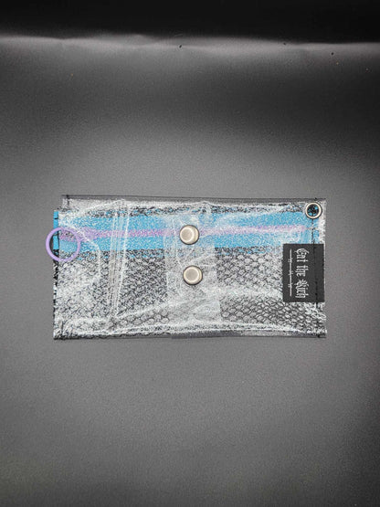 Vinyl Tabaktasche, Transparent, glitzer