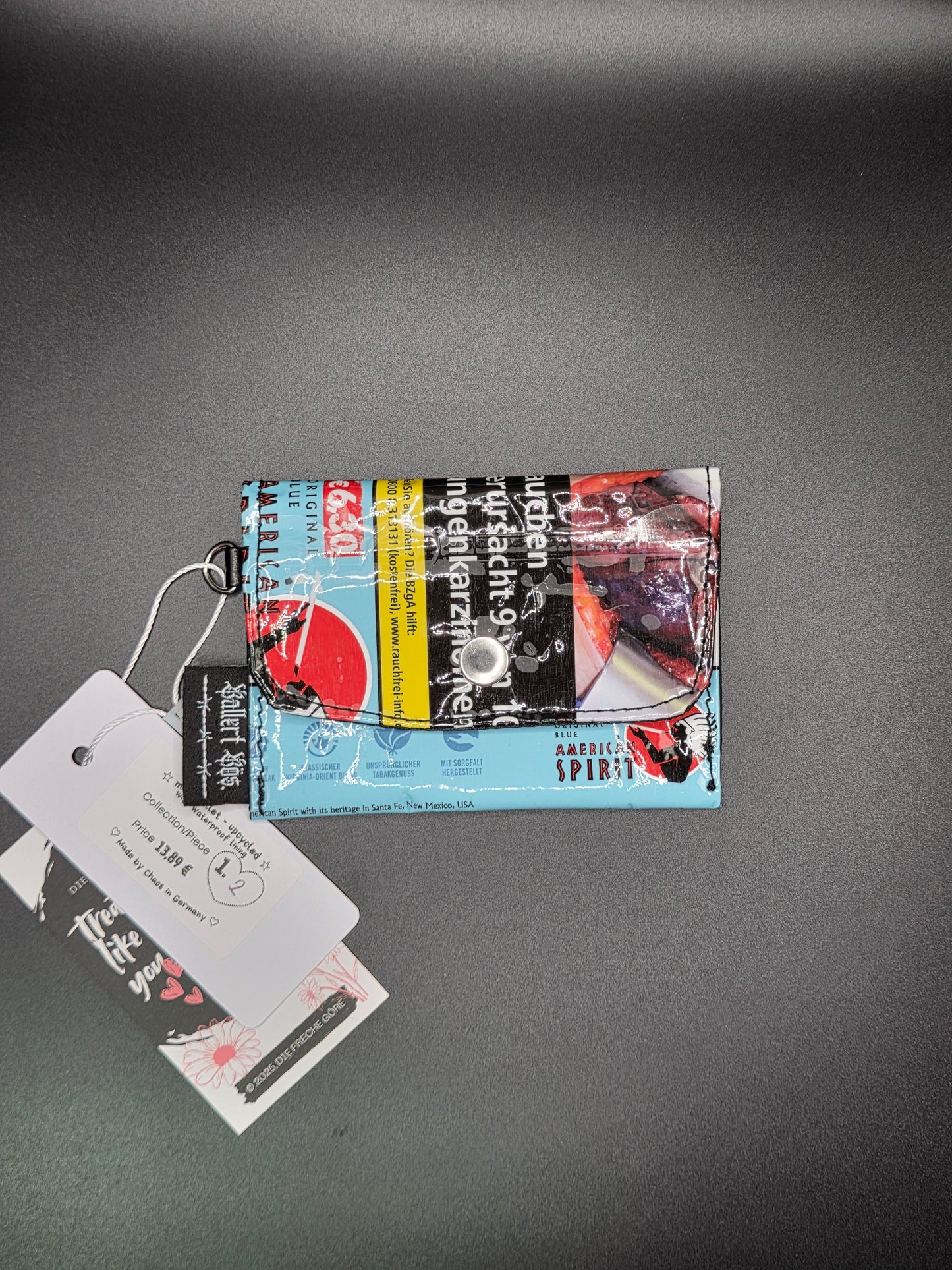 mini wallets, blue - Upcycled