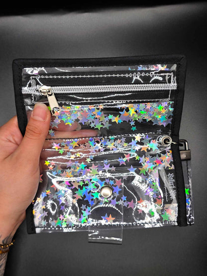 Vinyl Tabaktasche, Transparent, Fidget-Edition "Sterne"
