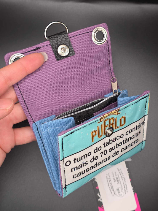 W17.7 wallet - upcycled, cats ✨️holo stars✨️