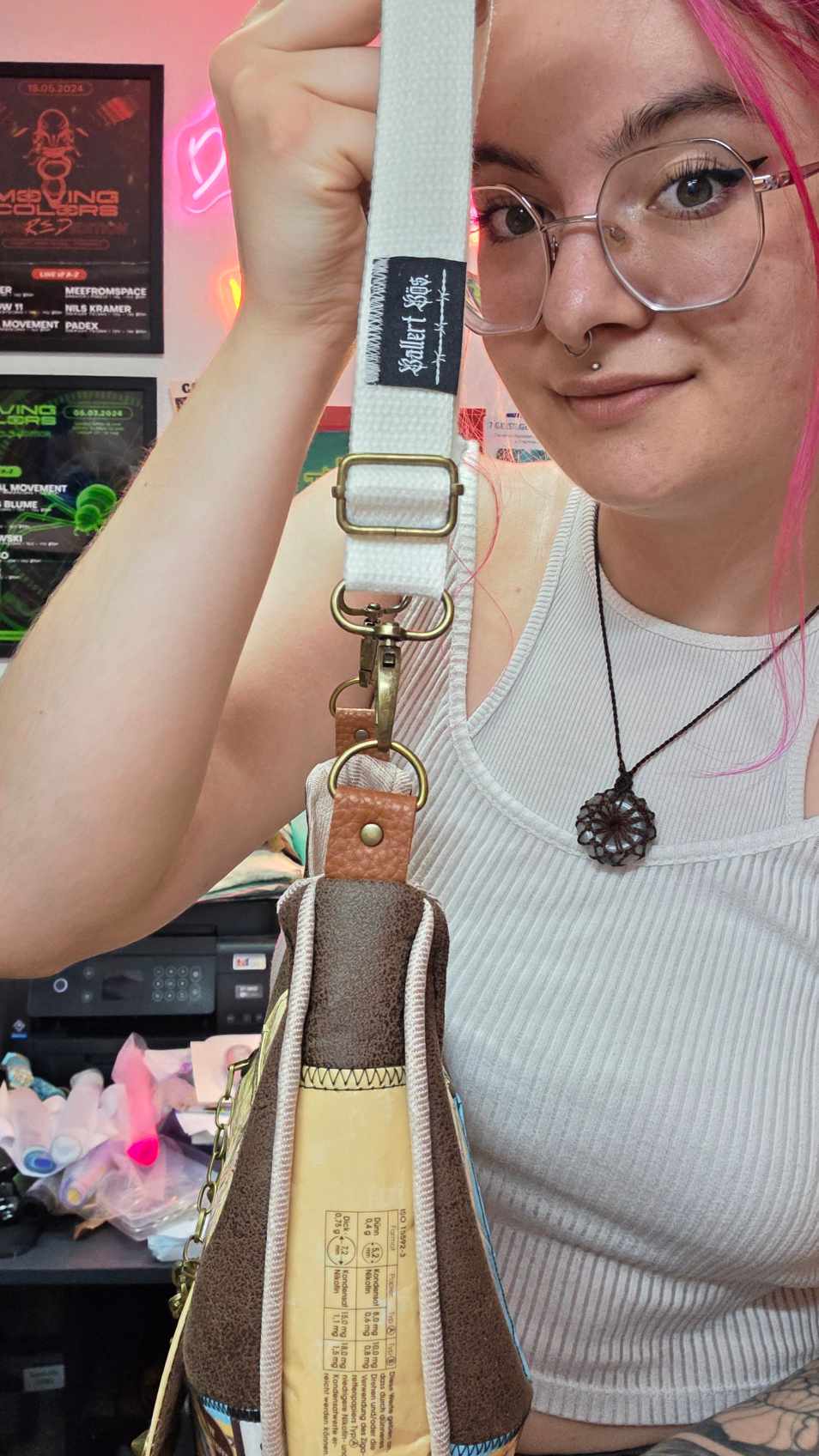 Tabak Handtasche, beige-bronze