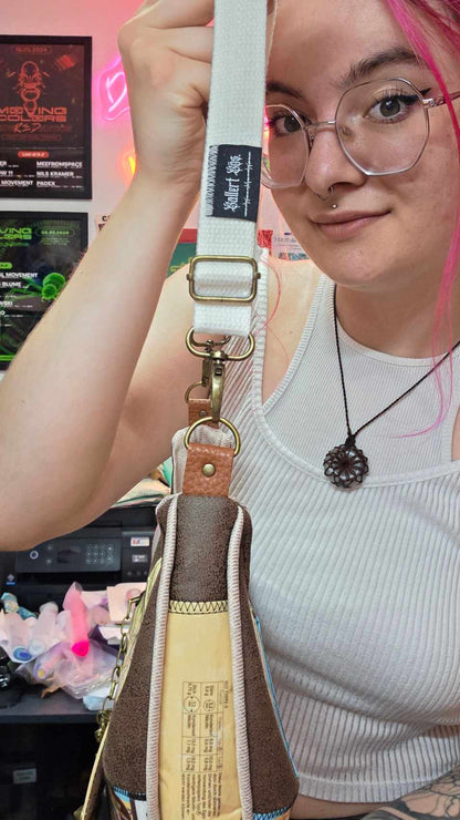 Tabak Handtasche, beige-bronze