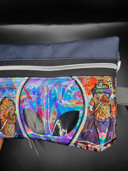 TB2.5 Trippy Zip Bag - upcycled, dunkelblau