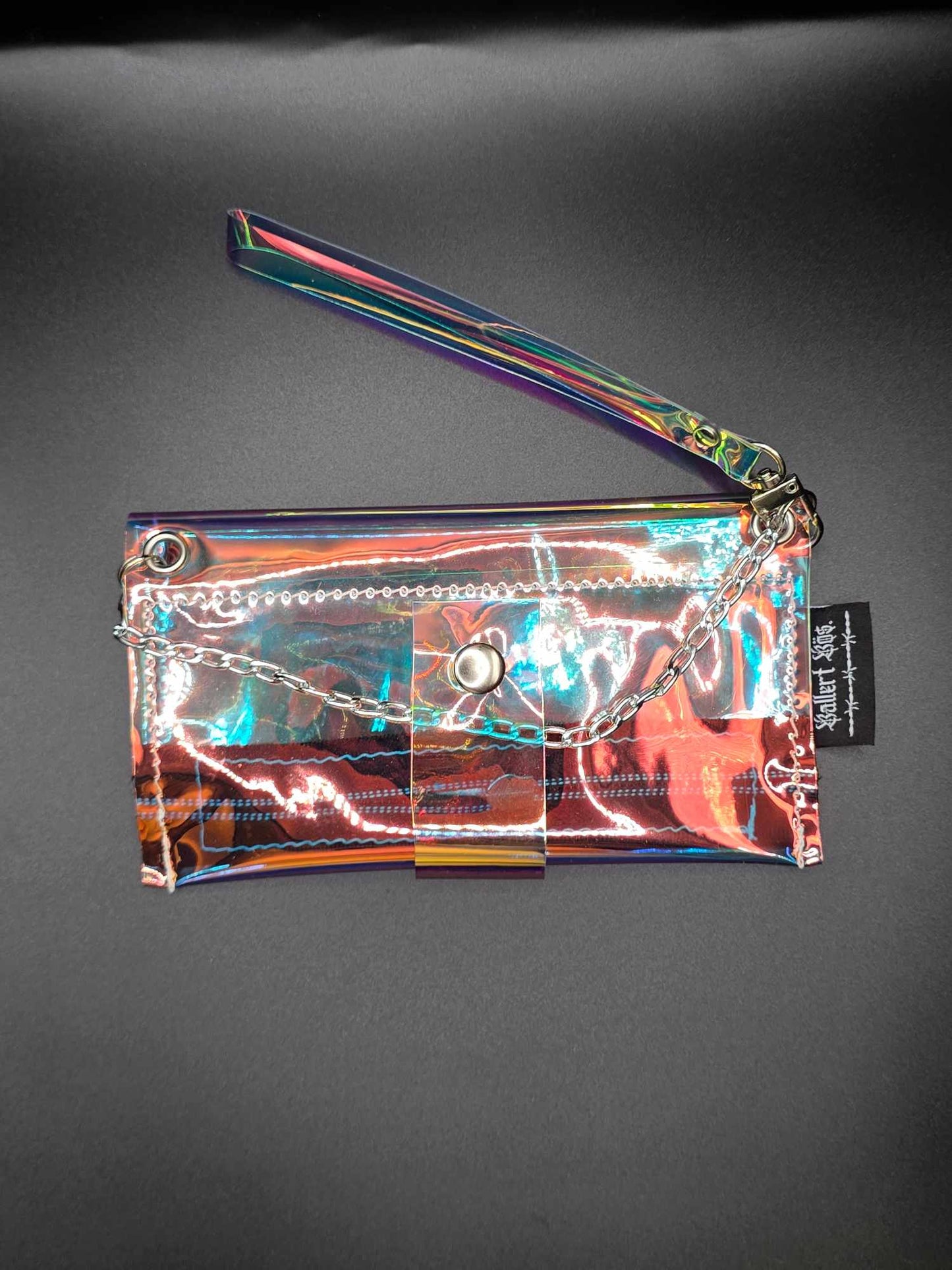 Vinyl Tabaktasche, Transparent, regenbogen-blau