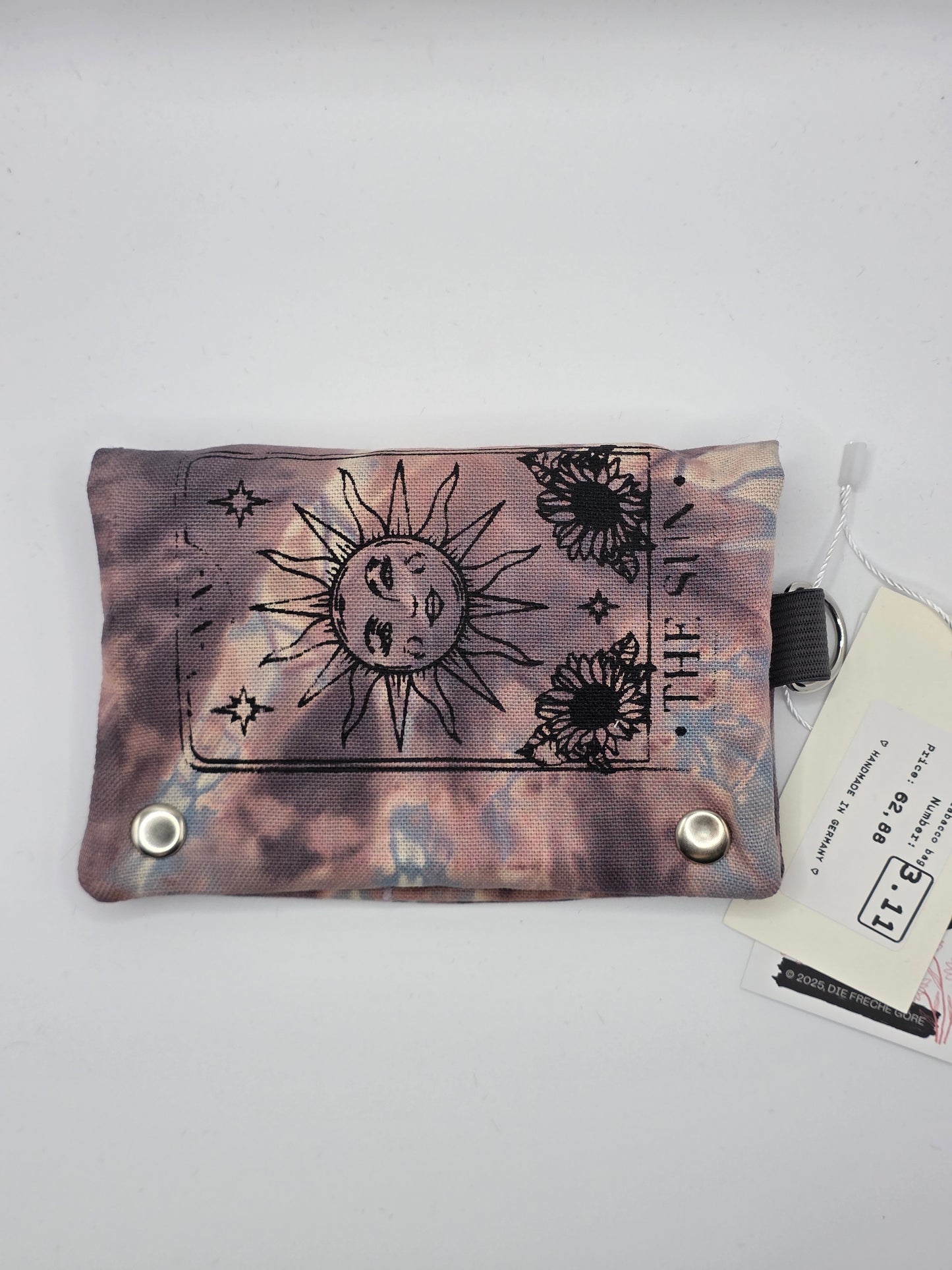 3.11 Tabacco pouch, Sun&amp;Moon Tarot, gray batik