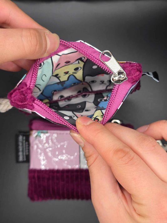 mini zip wallet - Upcycled, rosa