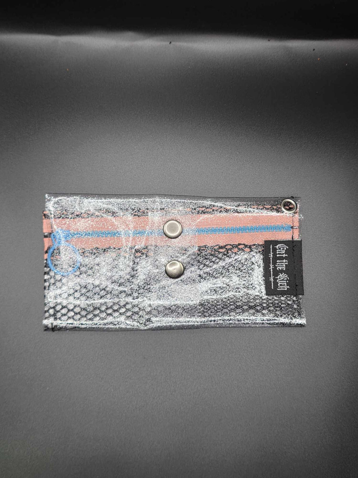 Vinyl Tabaktasche, Transparent, glitzer